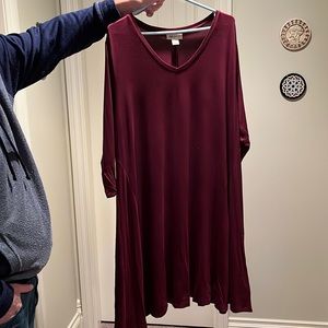Burgundy jersey dress